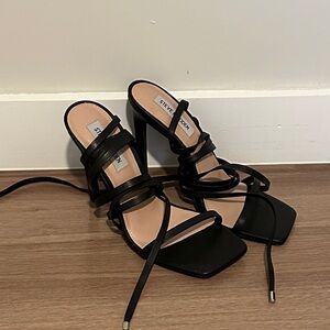Steve Madden Black Lace-Up Heels